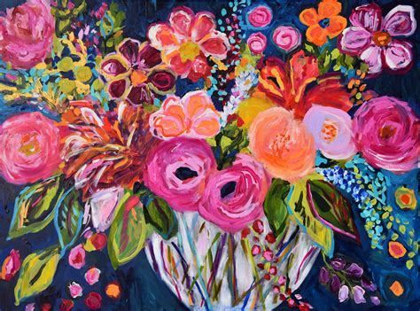 New Print Now Available Featuring Large Abstract Colorful Blooms