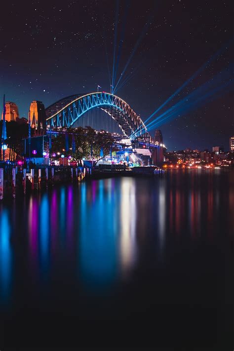 Hd Wallpaper Sydney Harbour Bridge Australia Starry Architecture