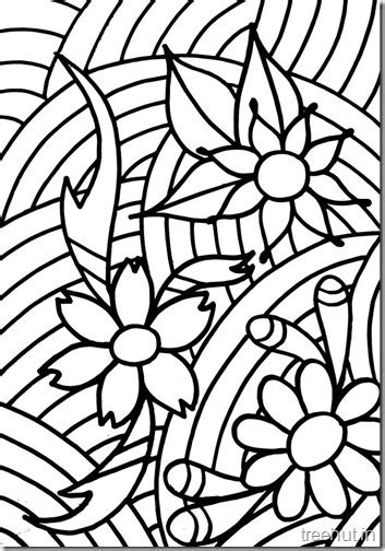 Abstract Flowers Coloring Pages For Teenagers