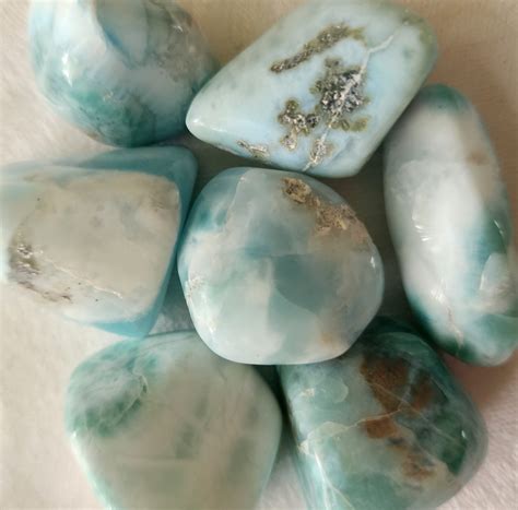 Larimar Blue Pectolite Tumble Stone Lovely Sunshine Crystals