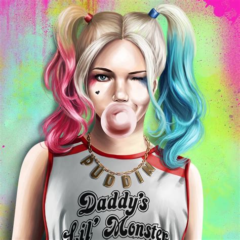 Suicide Squad 2016 Harley Quinn Hero Blonde Girl Face Hair Hd