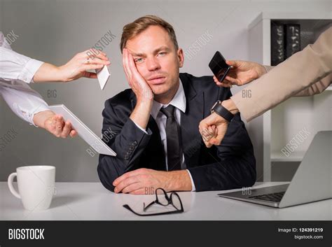 Tired Man Being Overloaded Work Image And Photo Bigstock