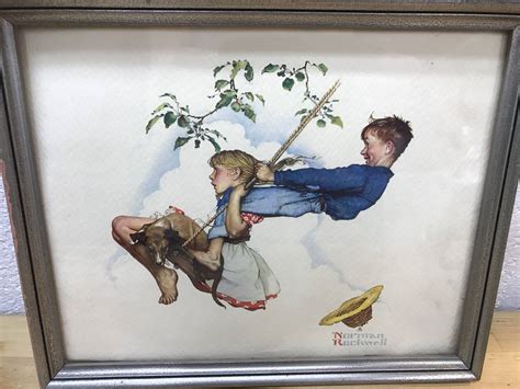 Norman Rockwell Picture American Art Children On Swing