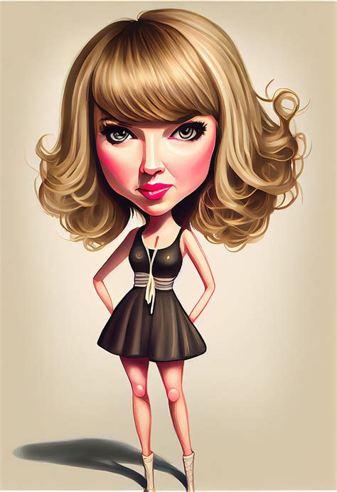 Taylor Swift Caricature Mixed Media By Stephen Smith Galleries Pixels