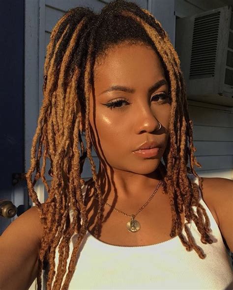 Love The Brown And She Is Pretty Locs Hairstyles Colored Dreads