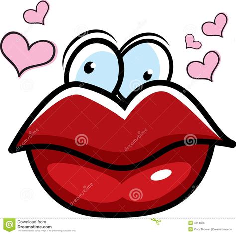 Kussende Lippen Vector Illustratie Afbeelding Bestaande Uit Klem 4214326