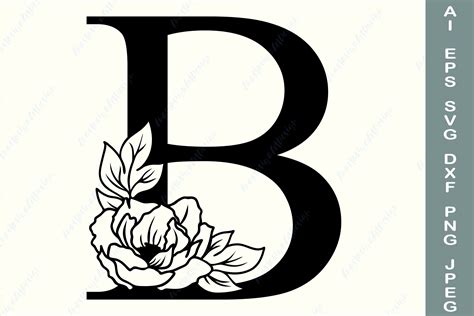 Botanical Alphabet Svg Floral Alphabet A Svg Floral Font Svg Letter A
