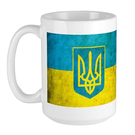 Cafepress Vintage Ukraine Flag Large Mug 15 Oz Ceramic Large Mug