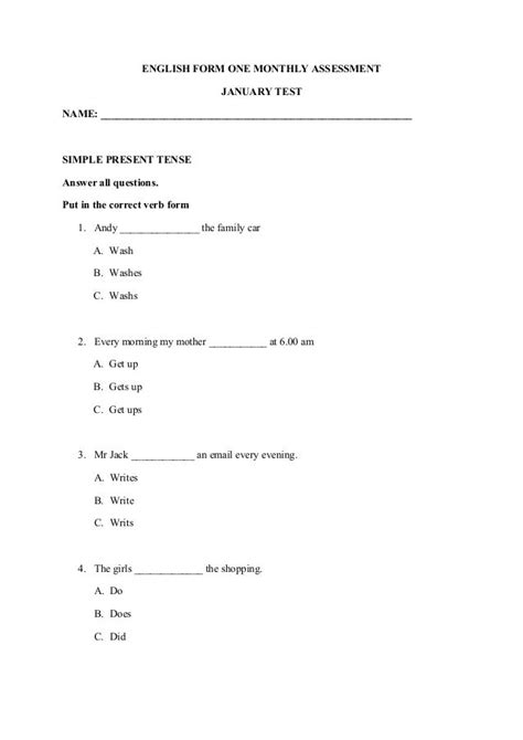 Malaypicks English Form 1 Exam Paper Pt3 Format