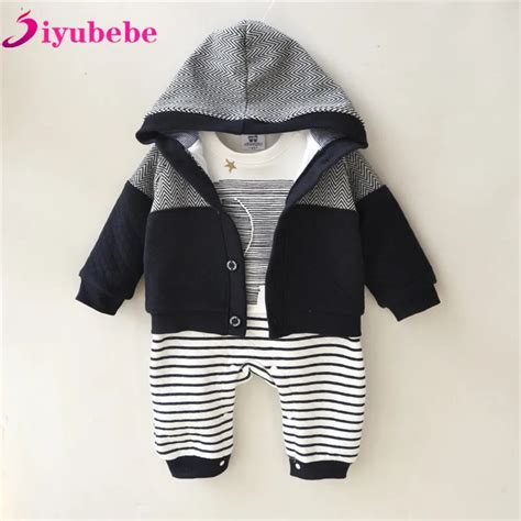 Siyubebe Newborn Baby Boy Clothes 2pcs Set Winter Infant Thicken Cotton