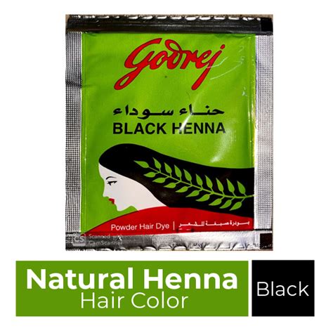 Godrej Natural Black Henna Powder Hair Dye Color Single Satchay