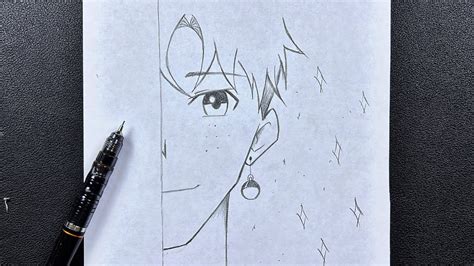 Easy To Draw How To Draw Cute Anime Boy Half Face Art Youtube