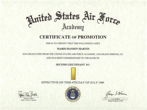 Officer Promotion Certificate Template Army Best Intended For