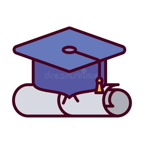 Isolated Graduation Cap And Diploma Vector Design Stock Vector