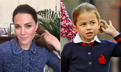 Princess Charlotte Mirrors Kate Middletons Hair Twirl In The Sweetest Clip Watch Hello
