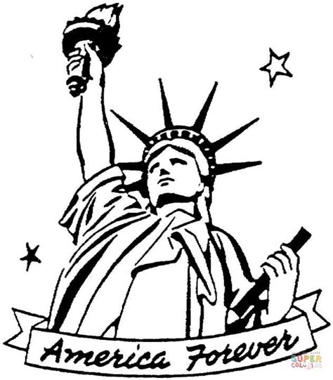 Statue of liberty coloring page. Ausmalbild: Die Freiheitsstatue | Ausmalbilder kostenlos ...