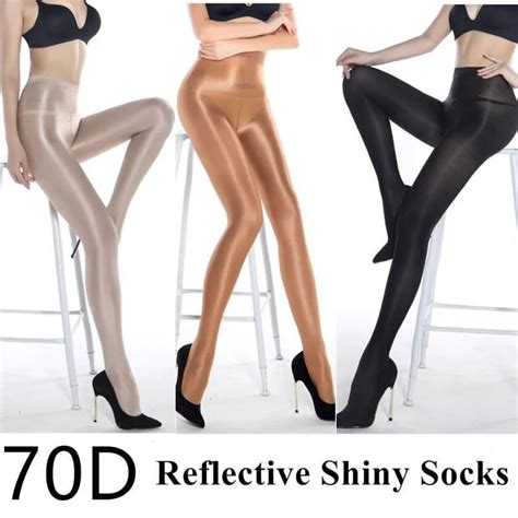 70d pantyhose women control ultra shimmery stretch thickness footed silk stockings tights