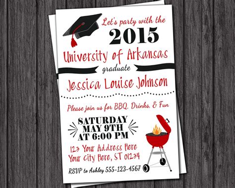 Many of them happen on the same day or the same weekend. BBQ Graduation Party Invitation - ANY University or ...