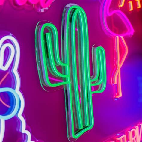 Cactus Neon Light Table Lamp Wall Art Custom Neon®