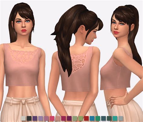 Liberated Cropped Tanks At Simlish Designs Sims 4 Updates