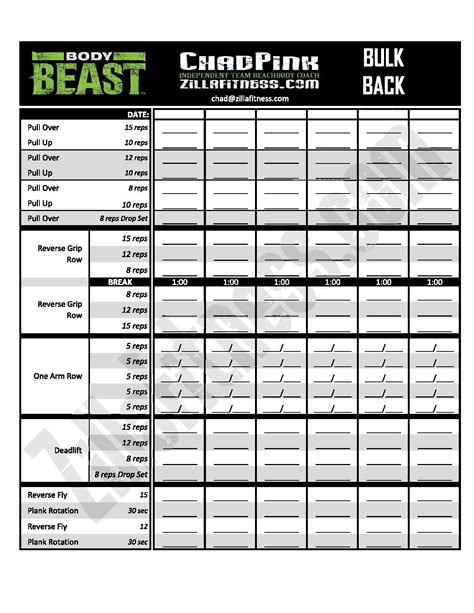 Basement beast workout sheets / p90x plyometrics workout sheet | blog dandk : Body Beast Workout Sheets Excel - Happy Living
