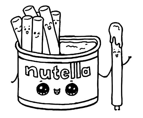 Kawaii Nutella Coloring Page Desenho De Nutella Desenhos Animados