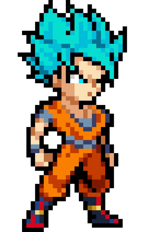Son Goku Ssj Blue By Pusheads On Deviantart Pixel Art Pixel Art Grid