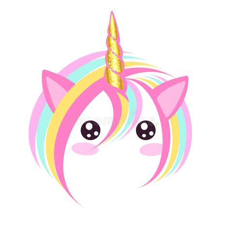 Cute Magical Unicorn Vector Illustration Of A Unicorn Head Stock