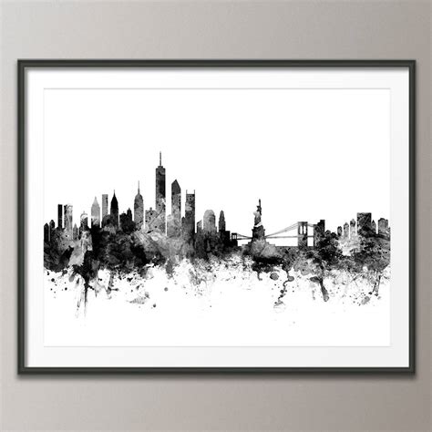 Do you need black and white framed wall art to become a cozy atmosphere that shows your main characters? new york skyline cityscape black and white by artpause ...