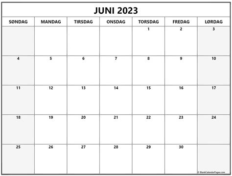 Juni 2023 Kalender Dansk Kalender Juni