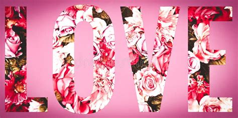 Pink Red And White Roses Spelling The Word Love Stock Image Image Of