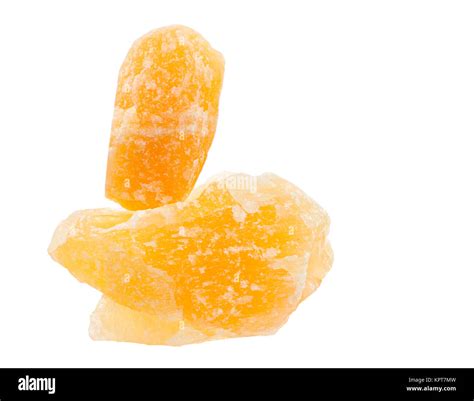 Isolted Balanced Orange Calcite Healing Stones Stock Photo Alamy