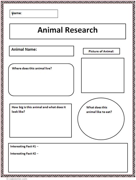 Animal Report Graphic Organizers