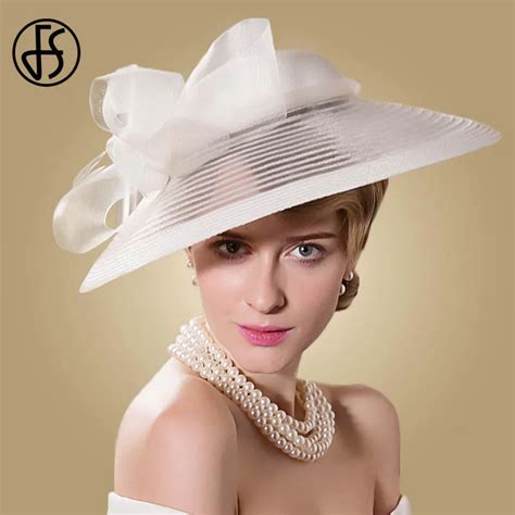 Fs Vintage White Church Hat Wide Brim Big Hats For Women Fedoras