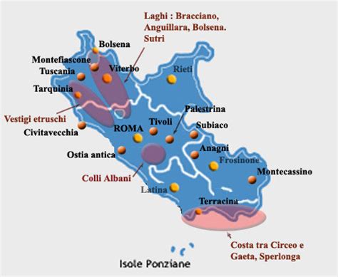 Mappa Del Lazio Rome Roma