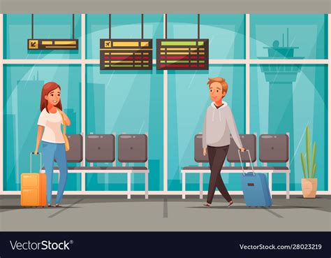 Airport Cartoon Background Royalty Free Vector Image
