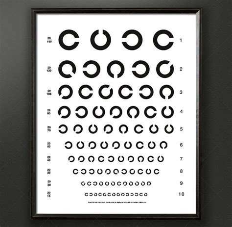 Eye Chart Herman Snellen Vision Test Typography Print Etsy