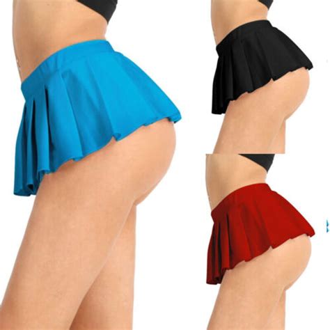 Sexy Womens Ladies Pleated Mini Skirt Schoolgirl Low Rise Party Short