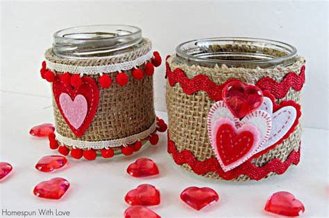 Homespun With Love Valentine Heart Jars