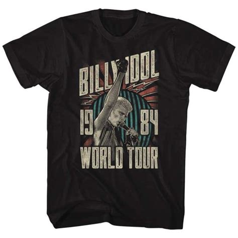 Billy Idol World Tour Black Adult Ss Tshirt Xxxxxxl