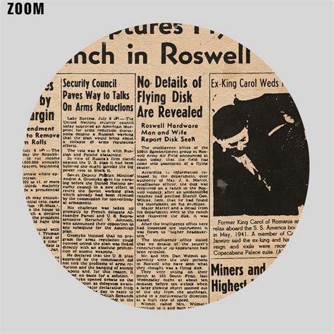 Officials from the local air force base claimed that it was a crashed weather balloon, but many people believed it was the remains of an. Printable Roswell UFO Incident 1947 newspaper poster