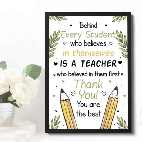 Thank You Teacher T Teaching Assistant Print Framed Leaving