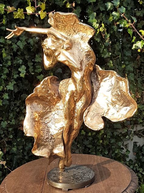 Yves Lohe Yves Lohé Bronzen Sculptuur ‘femme Nu En Feuillage