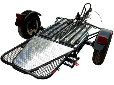 Easy to use and easy to store. NEW Folding Single RAIL Motorcycle Trailer used for Harley ...