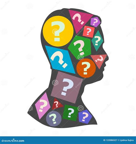 Silhouette Of A Male Face With Questions Male Head Profile And