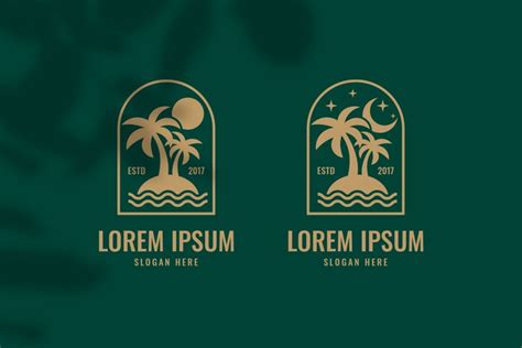 Minimalist Palm Tree Logo Labels