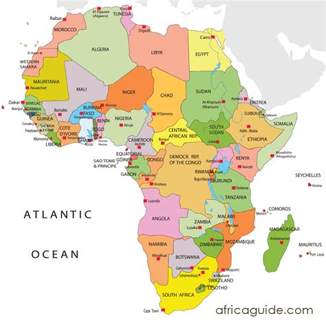 Mapa De Africa Con Division Politica Y Nombres En Español