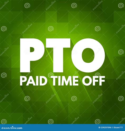Pto Paid Time Off Acronym Concept Background Stock Illustration