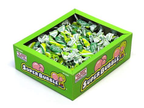 Super Bubble Gum Green Apple 180 Piece Box Super Bubble Gum Super