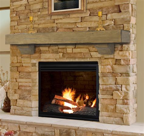 Fireplace Decorating Rustic Mantel A Perfect Look With Stacked Stone